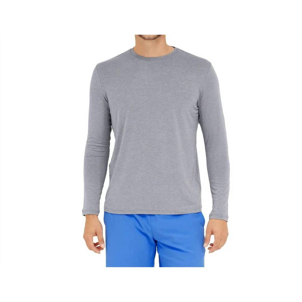 NEW SOMEWHERE SUNNY men's upf 50+ bamboo everyday long sleeve top in heather gre
